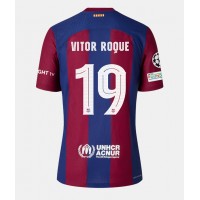 Camisa de Futebol Barcelona Vitor Roque #19 Equipamento Principal Mulheres 2023-24 Manga Curta